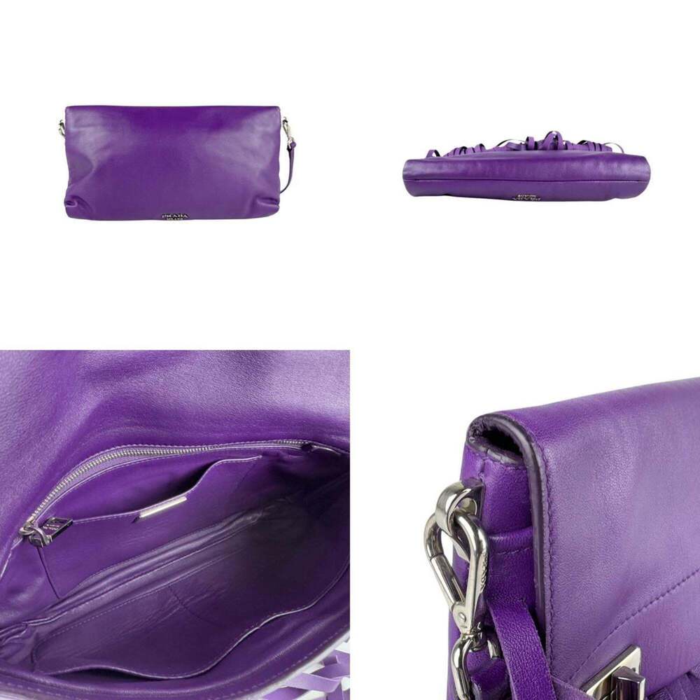 PRADA Purple Leather Shoulder Bag - Picture 3 of 5